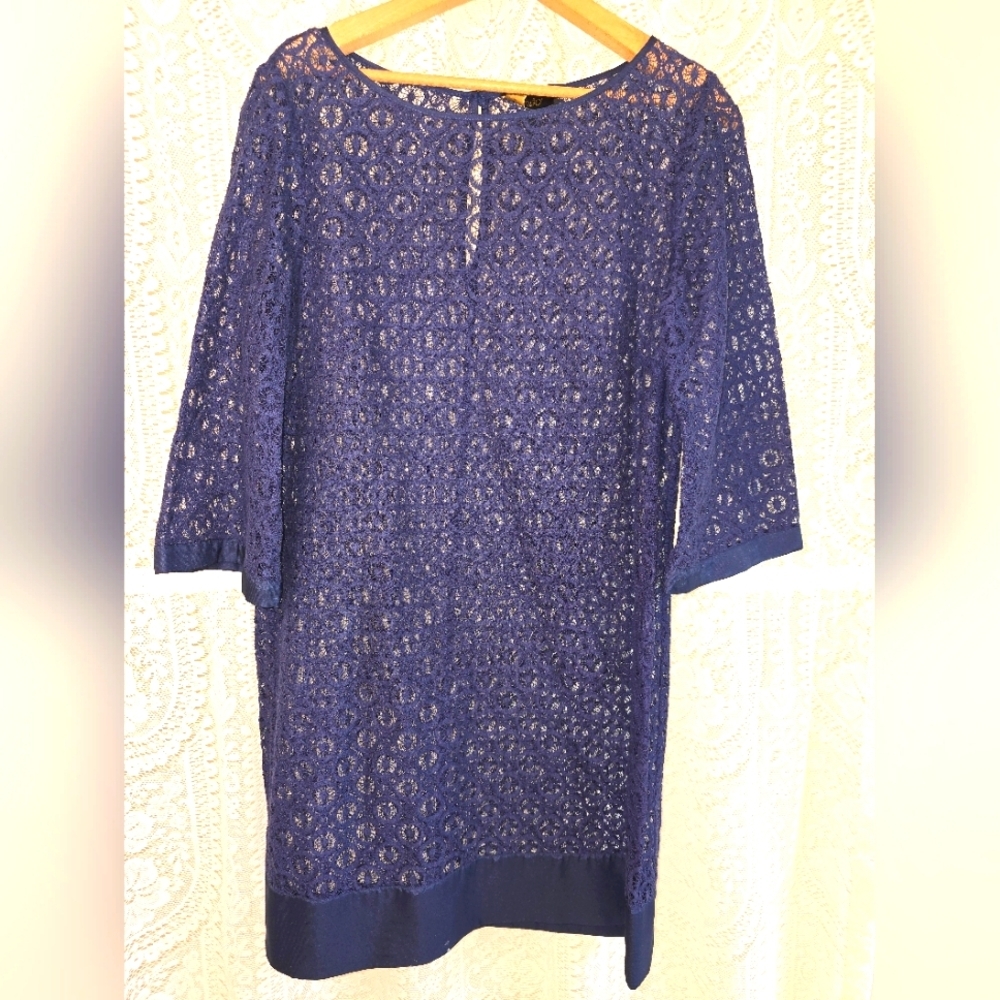 Laundry By Shelli Segal Lace Dress, Navy Blue Lace Dress, Womens Dress